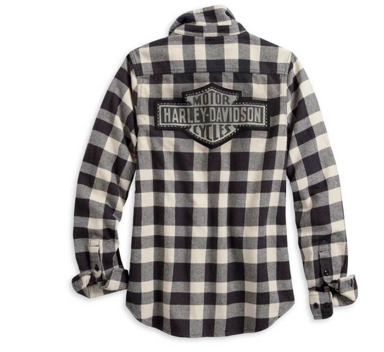 Harley Davidson Ladies Studded Logo Buffalo Check Shirt