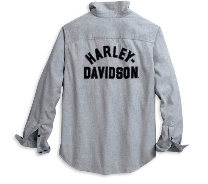 Harley Davidson Men's Double Layer Felt Logo Slim Fit Shirt 96109-20VM