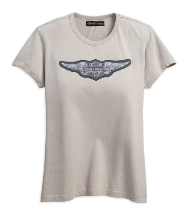 Harley Davidson Women's Winged B&S Logo Short Sleeve Tee