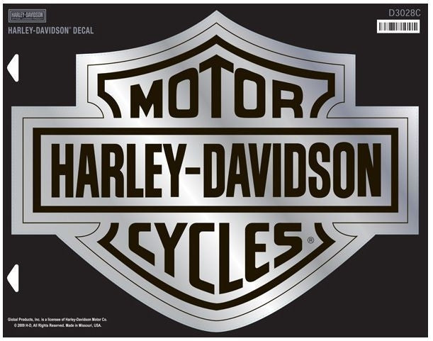 Harley Davidson Bar & Shield Decal Chrome X-Large Harley-Davidson®- HarleyShop