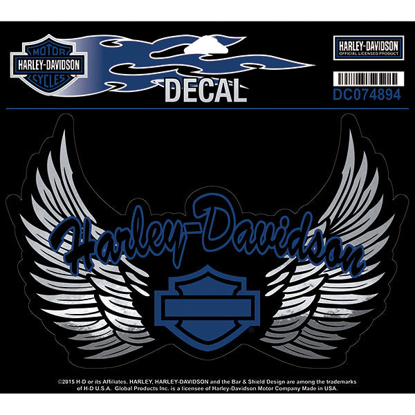 Harley Davidson Blue & Chrome Wings Decal Harley-Davidson®- HarleyShop
