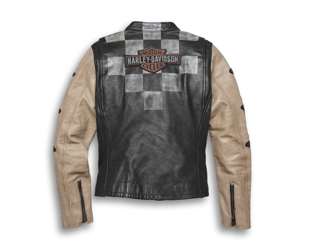 Harley Davidson Women's Vintage Race-Inspired Leather Jacket