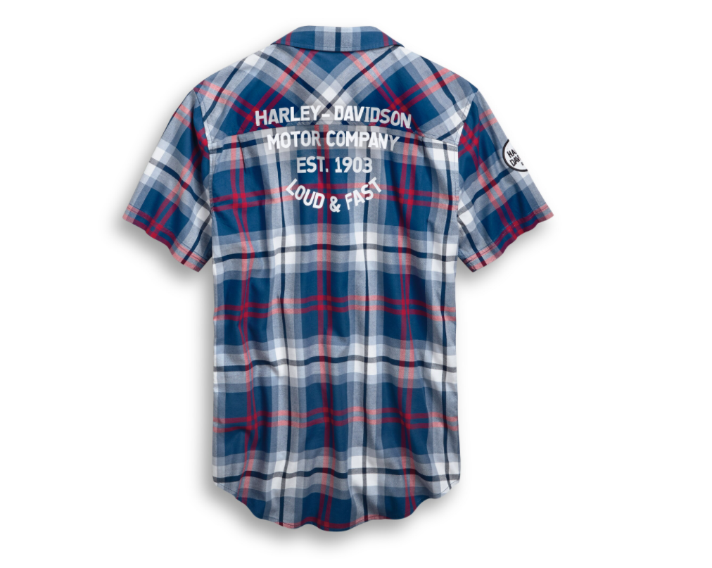 Harley Davidson Men's Let's Ride Plaid Slim Fit Shirt