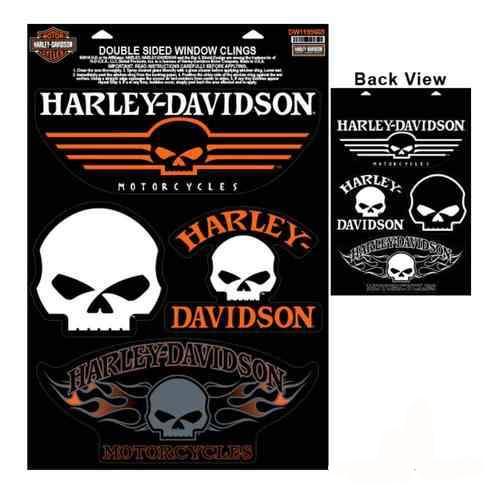 Harley Davidson Large Willie G Skull Double Sided Window Clings Harley-Davidson®- HarleyShop