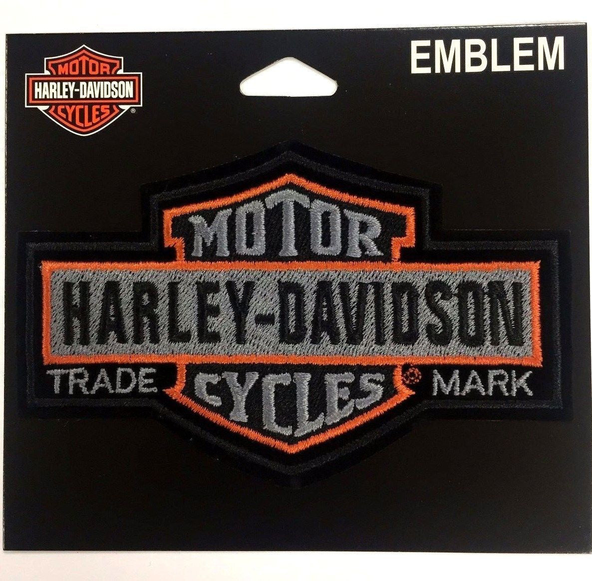 Harley Davidson Long Black & Orange Bar & Shield Emblem Harley-Davidson®- HarleyShop