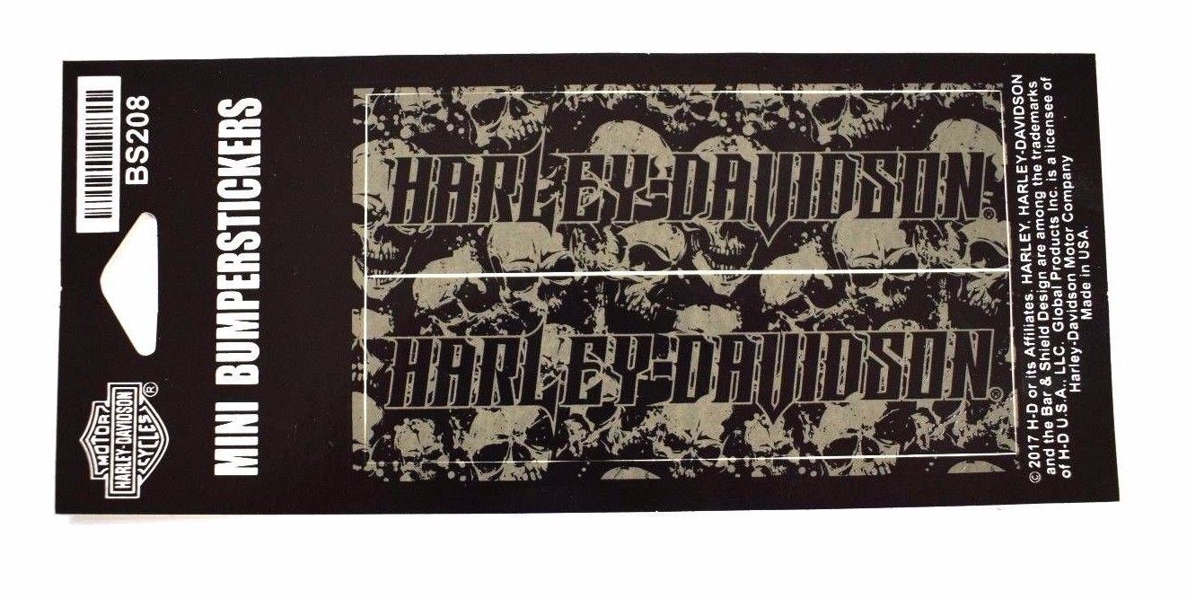 Harley Davidson Grey Skull Mini Bumper Stickers Harley-Davidson®- HarleyShop